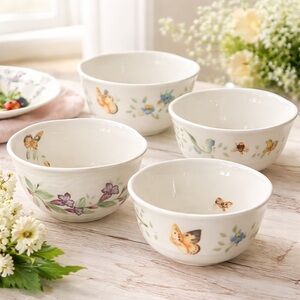 Lenox Mixed Butterfly Meadow 4-Piece Dessert Bowl Set: Perfect For Spring